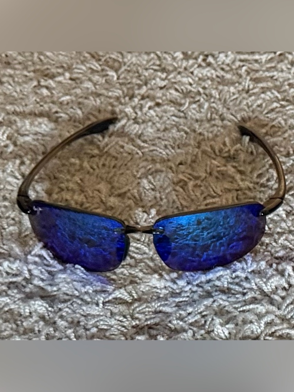 MAUI JIM MJ-407-11 64[]17-130 Blue Mirror Half Rimless Subglasses